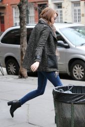 Emma Stone - Leaving Cafe Cluny in New York City, January 2015