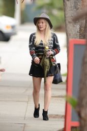 Hilary Duff Shows Off Her Legs in Mini Skirt - Out in Los Angeles, January 2015