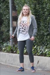 Hilary Duff - Walking Her Dog in Beverly Hills - January 2015