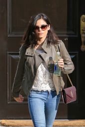 Jenna Dewan in Jeans - Leaving a House in Beverly Hills - January 2015
