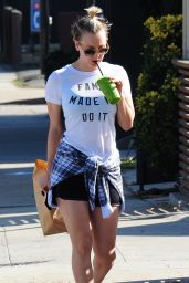 Kaley Cuoco Leggy in Shorts - Out in Studio City, January 2015