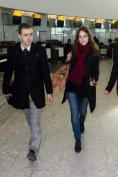 Keira Knightley Casual Style - Departs Heathrow Airport and Arrives at LAX Airport, Jan. 2015