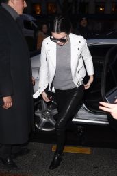 Kendall Jenner in Tight Leather Pants - Out in Paris, January 2015