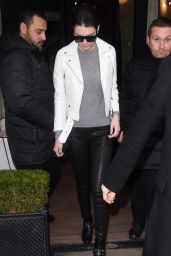 Kendall Jenner in Tight Leather Pants - Out in Paris, January 2015