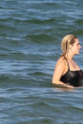 Kesha in a Black Swimsuit at the Beach in Brazil, January 2015