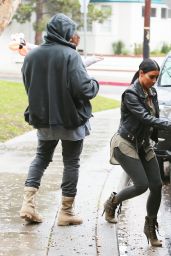 Kim Kardashian - Out with Kanye & North in Brentwood, January 2015