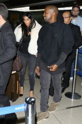 Kim Kardashian Street Style - at LAX Airport in Los Angeles, January 2015