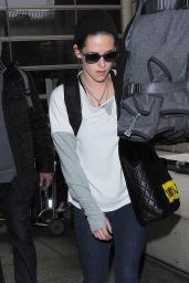 Kristen Stewart Casual Style - LAX Airport, January 2015