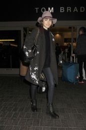 Lily Collins at LAX Airport, January 2015