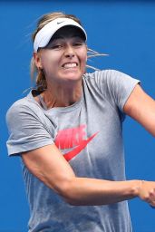 Maria Sharapova - Practice Session in Melbourne, January 2015