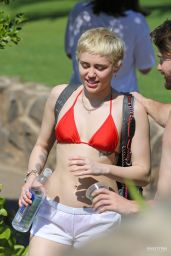 Miley Cyrus in Bikini Top in Hawaii, January 2015