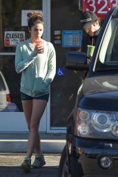 Nikki Reed Leggy - Leaving a Cafe in Los Angeles, Jan. 2015