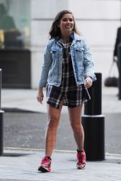 Nikki Sanderson Shows Off Her Legs - Outside BBC Radio One in London - January 2015