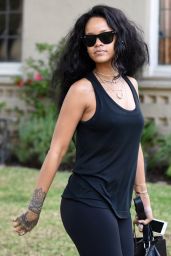 Rihanna in Leggings - Out in Beverly Hills, January 2015