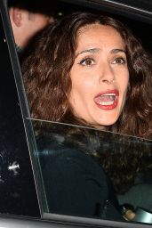 Salma Hayek - Having Dinner at The Chateau Marmont in Los Angeles, Jan. 2015