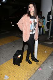 Victoria Justice Casual Style - at LAX Airport, January 2014