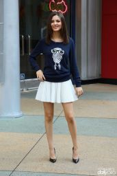 Victoria Justice Leggy in Mini Skirt - Visits 