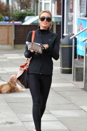 Alex Gerrard in Black Leggings and Tight Hoodie - Out in Liverpool, February 2015