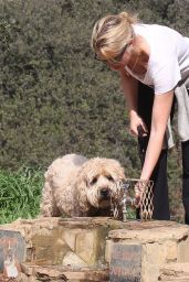 Amy Smart - With Her Dog at a Park in Beverly Hills, February 2015