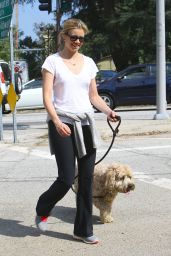 Amy Smart - With Her Dog at a Park in Beverly Hills, February 2015