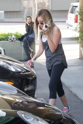 Ashley Tisdale in Leggings - Leaving Earthbar in Los Angeles, February 2015