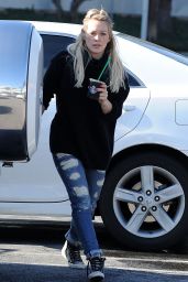 Hilary Duff in Ripped Jeans - Out in Studio City, January 2015