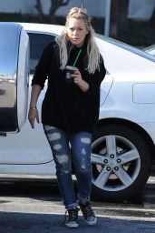 Hilary Duff in Ripped Jeans - Out in Studio City, January 2015