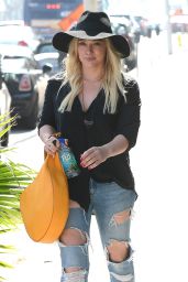 Hilary Duff in Ripped Jeans - Out In West Hollywood, February 2015