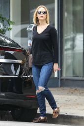 Jennifer Lawrence in Ripped Jeans - Out in Los Angeles, January 2015