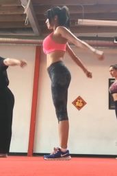 Kelly Brook - Training at the Shaolin Wushu Centre in Los Angeles, February 2015