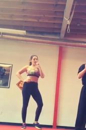 Kelly Brook - Training at the Shaolin Wushu Centre in Los Angeles, February 2015
