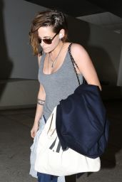 Kristen Stewart Casual Style - at LAX Airport, February 2015