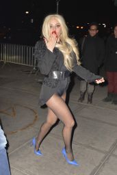 Lady Gaga Shows Off Her Legs - Out in NYC, February 2015
