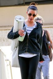 Lea Michele - Leaving a Yoga Class in Hollywood, Febuary 2015