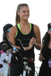 Nina Agdal - SuperSweat Redbike Spinning Event in Miami, Feb. 2015