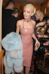 Rita Ora In Pink Leather Dress at Mert & Marcus House of Love Party in London