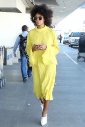 Solange Knowles - Arriving at LA airport in Los Angeles, February 2015