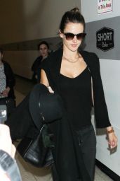 Alessandra Ambrosio Street Style - Arrives at LAX Airport, March 2015