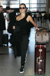 Alessandra Ambrosio Street Style - Arrives at LAX Airport, March 2015