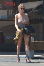 Ashley Benson Shows Off Her Legs in Jeans Shorts - at a Liquor Store in LA, March 2015