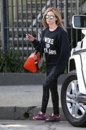 Ashley Tisdale in Tights - Leaving the Gym in West Hollywood – March 2015