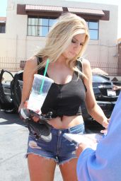 Charlotte McKinney Leggy in Jeans Shorts - DWTS Rehearsals in LA - March 2015