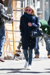 Dakota Fanning Street Style - Out in NYC, March 2015