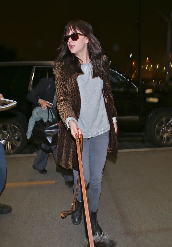 Dakota Johnson Street Style - at LAX Airport, March 2015