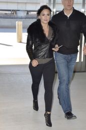 Demi Lovato Booty in Tights - at JFK Airport in New York City, March 2015