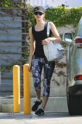 Emmy Rossum in Leggings at SoulCycle in Santa Monica, March 2015