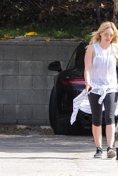 Hilary Duff in Leggings - Out in Los Angeles, March 2015