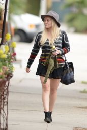 Hilary Duff in Mini Skirt - Out in Los Angeles, February 2015