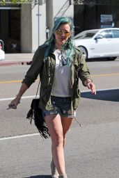 Hilary Duff in Shorts - Shopping in West Hollywood, March 2015