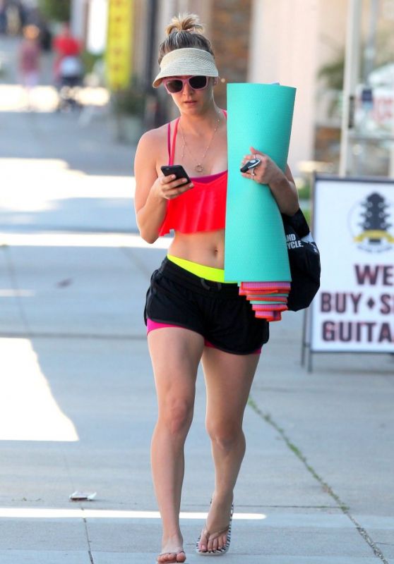 Kaley Cuoco in Shorts - Leaving Yoga Class in Sherman Oaks - March 2015
